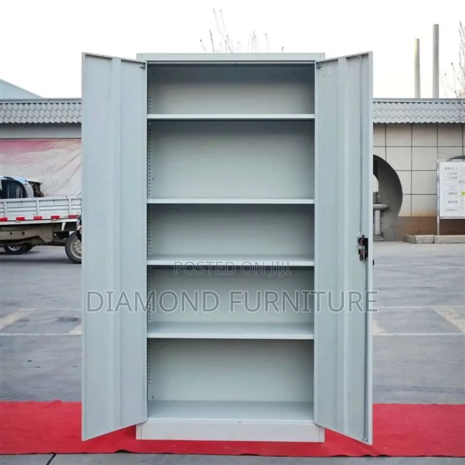 Durable Steel Office Cabinet – 5 Shelves, Lockable