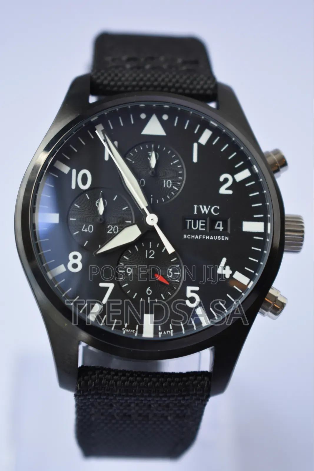 I W C Shaffhausen Pilot's Watch Day Date Canvas Straps