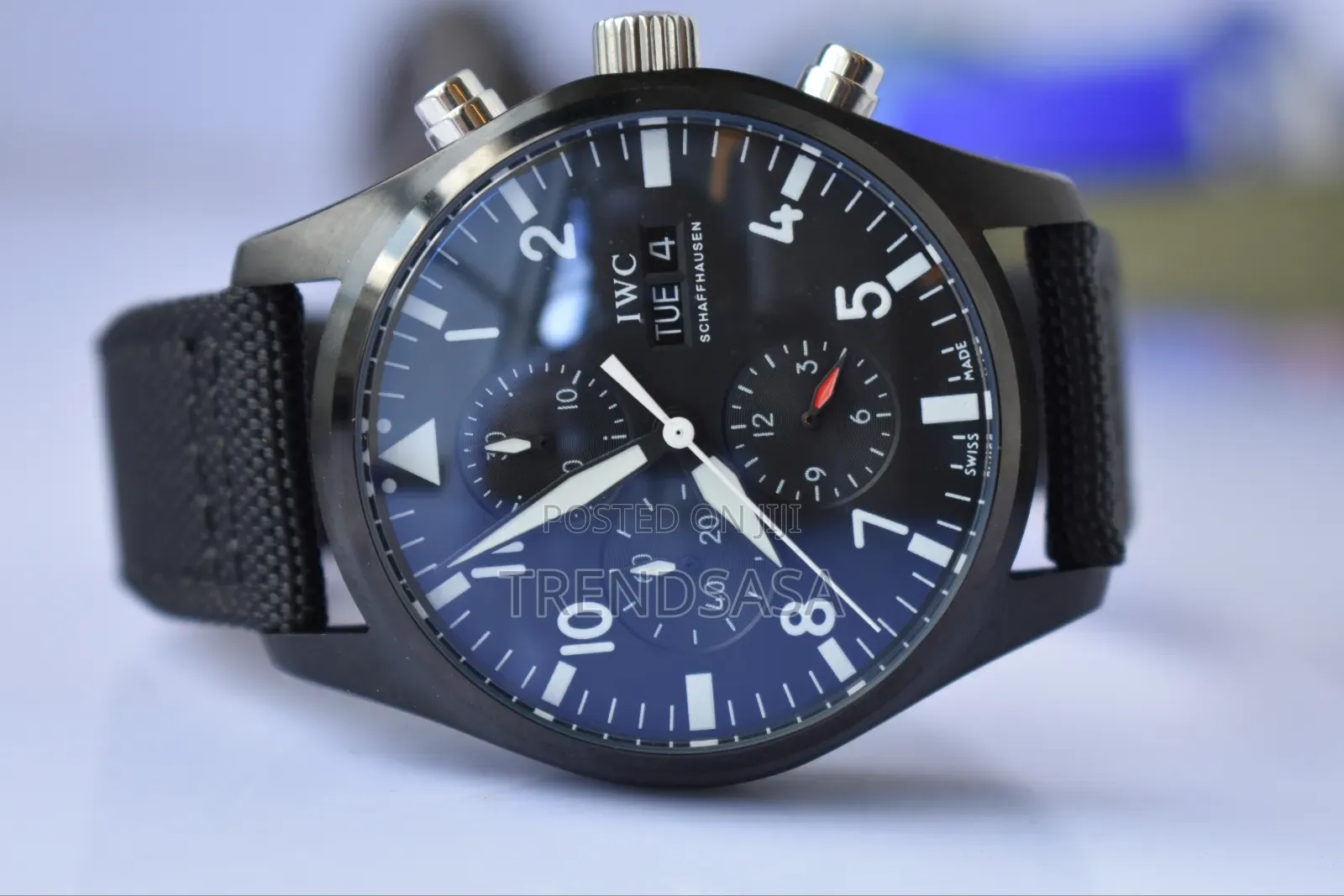I W C Shaffhausen Pilot's Watch Day Date Canvas Straps