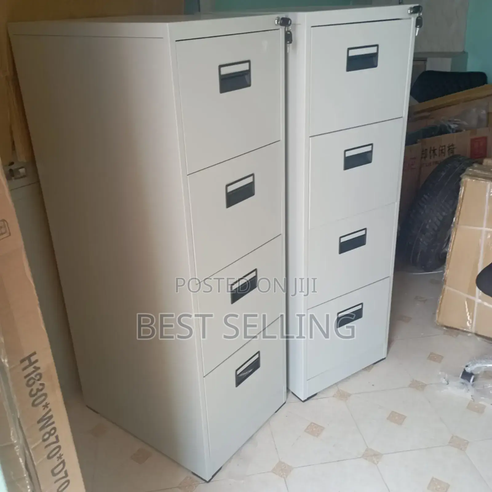 White 4 Drawers File Cabinet