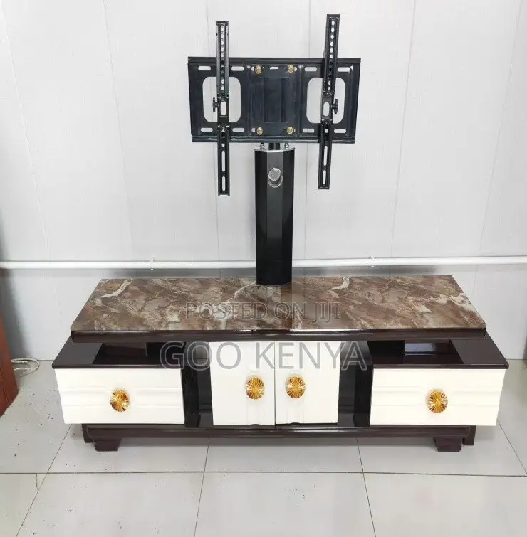 Home Tv Stand; Designer White High Gloss Tv Stand With Mount