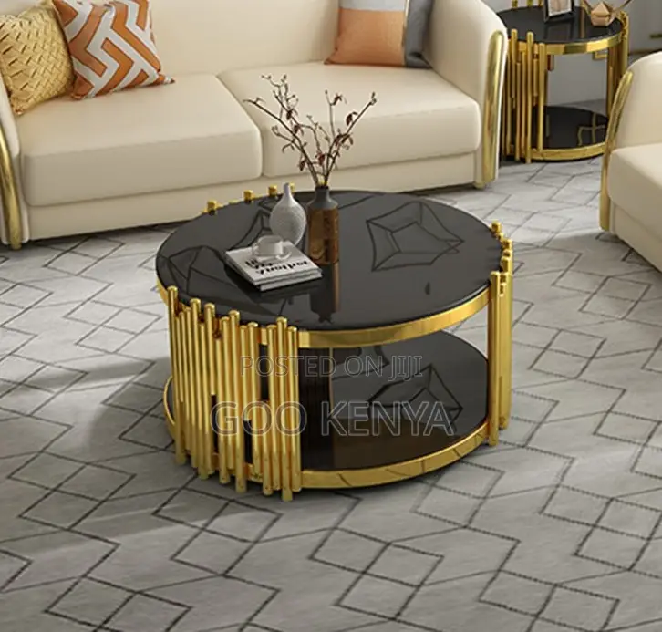 Home Table;Sophisticated Black Gold Coffee Table for Luxury Interior