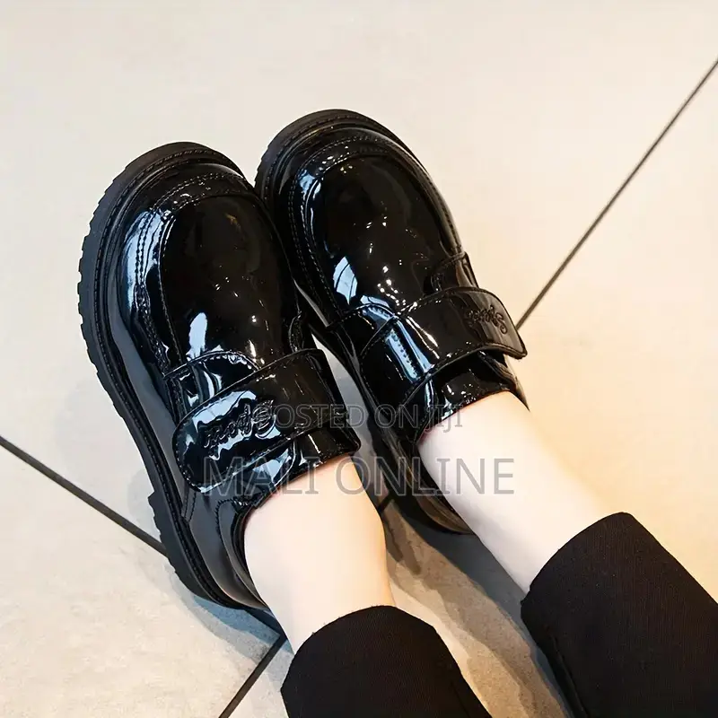 Boys Girls Black Patent Leather School Shoes Kids' Oxford Loafers