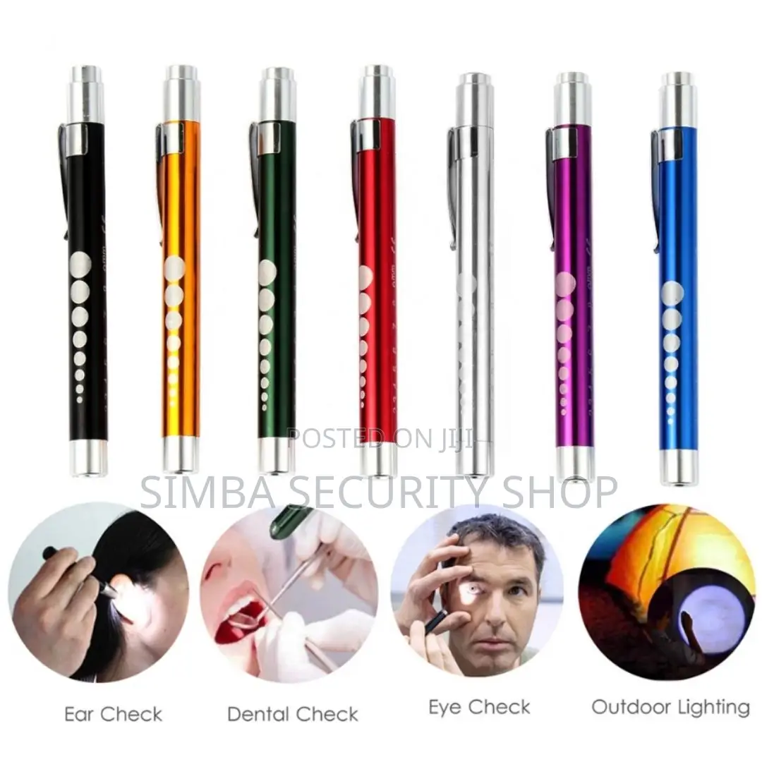 Diagnostic Lamp Medical Pen Torch Light With Battery Black Silver Aaa