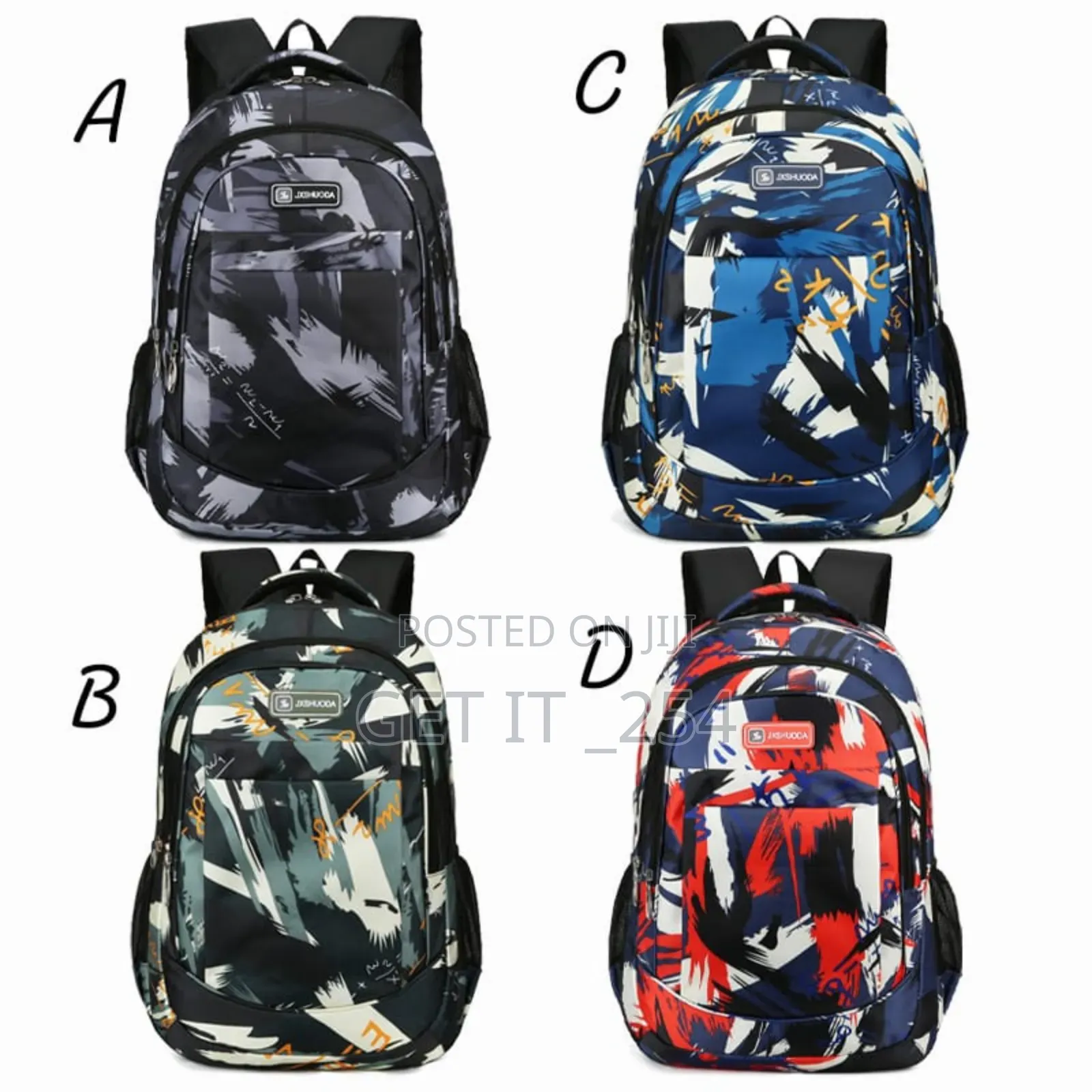 *Geometric Pattern School Bags*

▫Size : 31*45*20cm