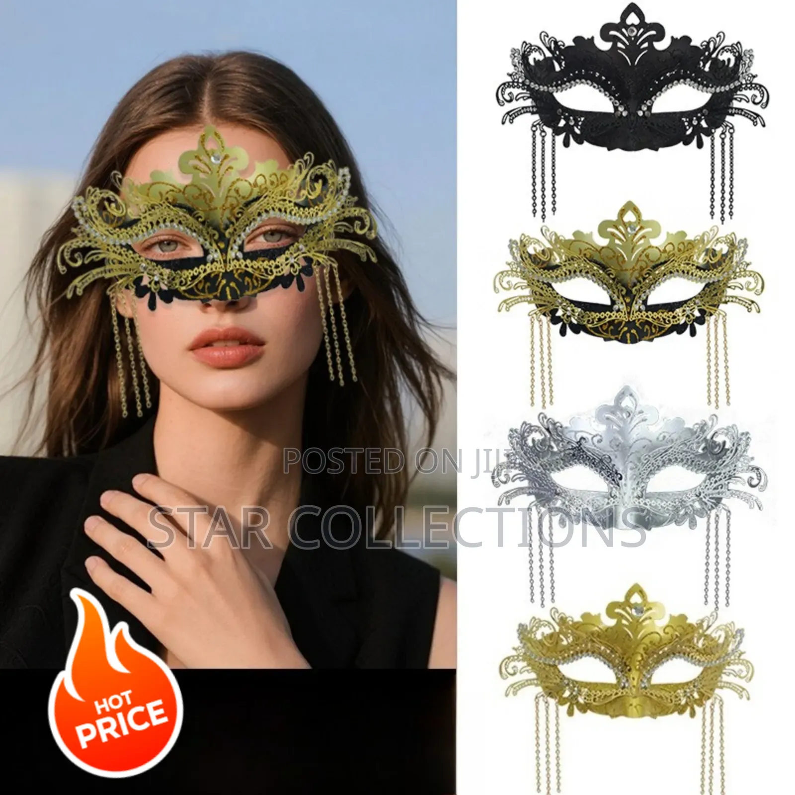 Luxury Embellished Party Mask for Ladies