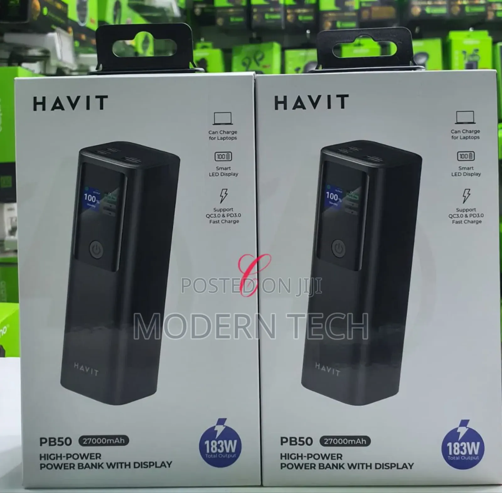Havit Pb50 *183w* 27000mah *Laptop Charging* High-Power Power Bank 