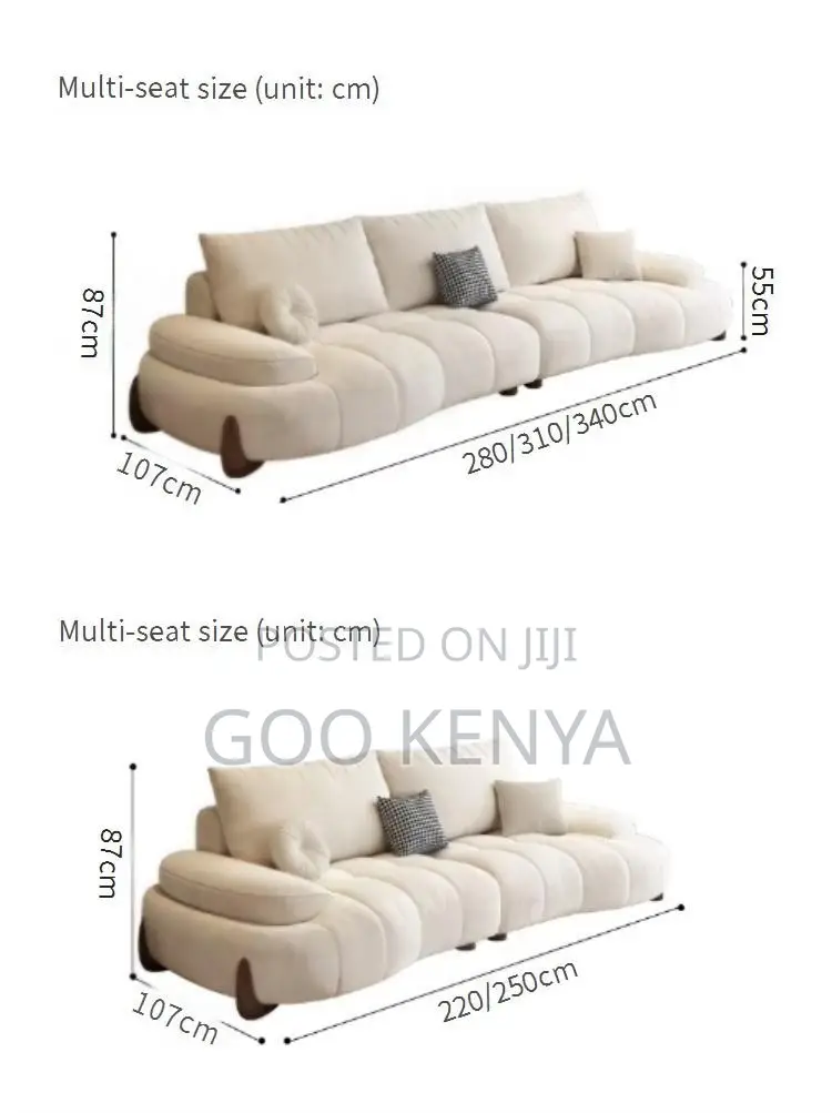 Home Sofa; 3-Seater Elegant Curved Bubble Sofa for Luxury Living Space