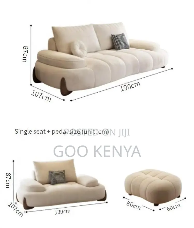 Home Sofa; 3-Seater Elegant Curved Bubble Sofa for Luxury Living Space