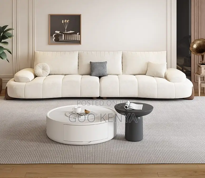 Home Sofa; 3-Seater Elegant Curved Bubble Sofa for Luxury Living Space