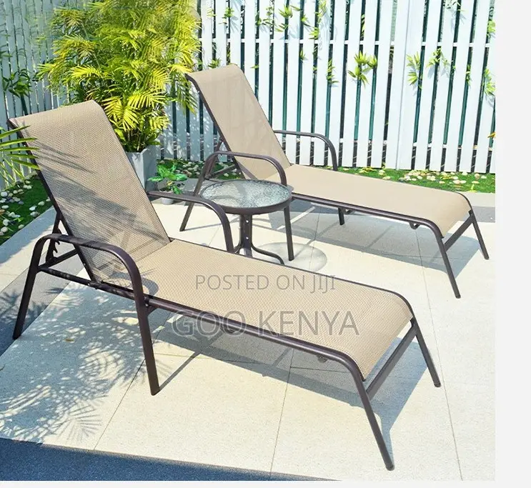 Home Chair; Aluminum Outdoor Lounge Daybed for Beach Pool