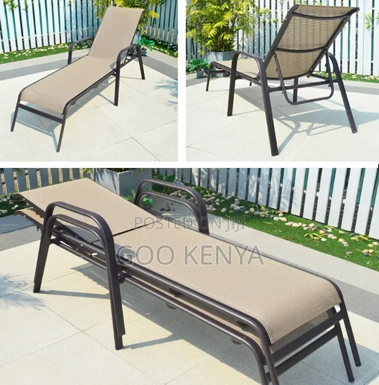 Home Chair; Aluminum Outdoor Lounge Daybed for Beach Pool