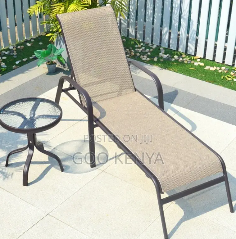 Home Chair; Aluminum Outdoor Lounge Daybed for Beach Pool