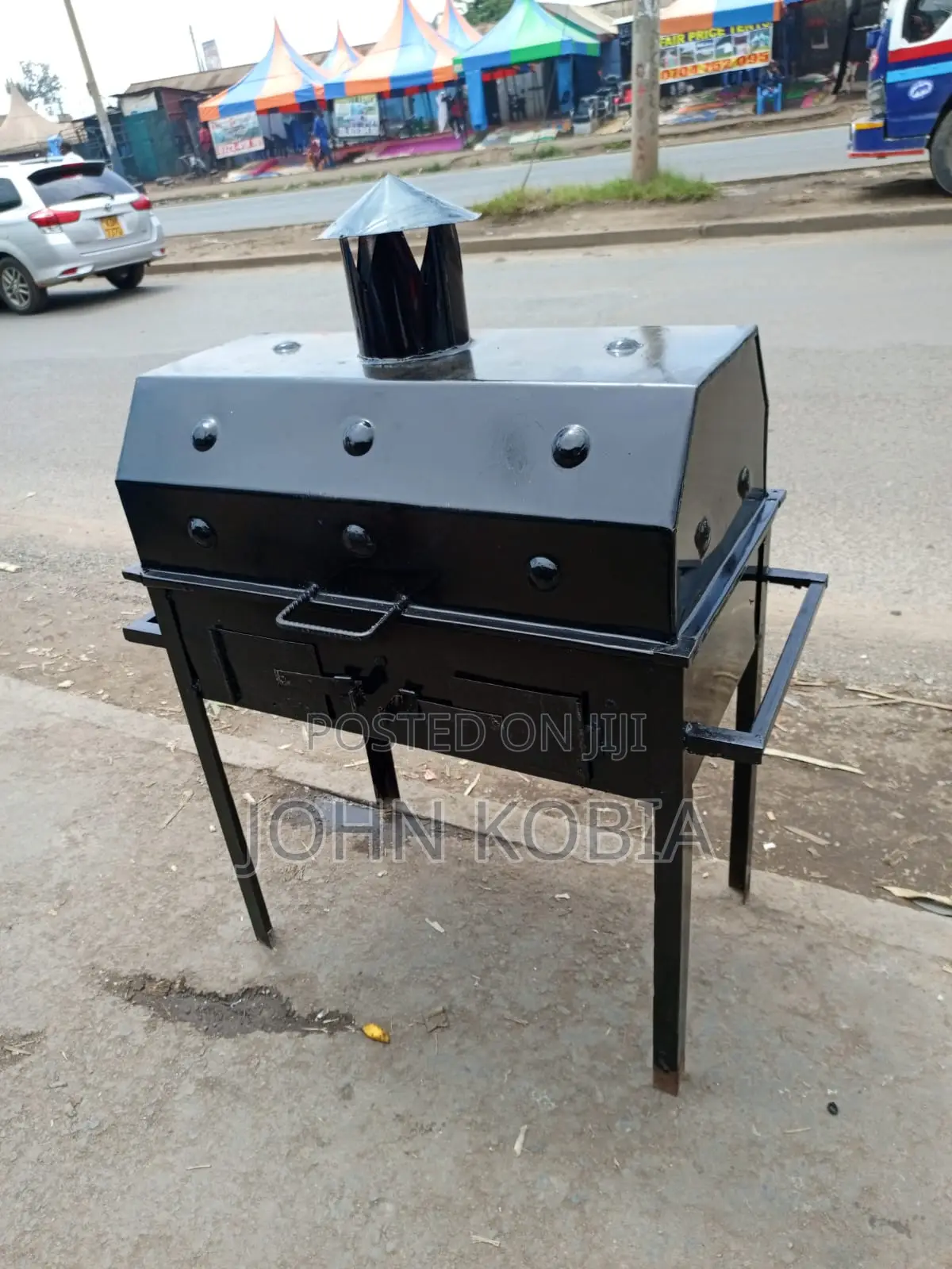 28 X 16 Charcoal BBQ Grill With Chimney Hood –Outdoor Smoker Roaster