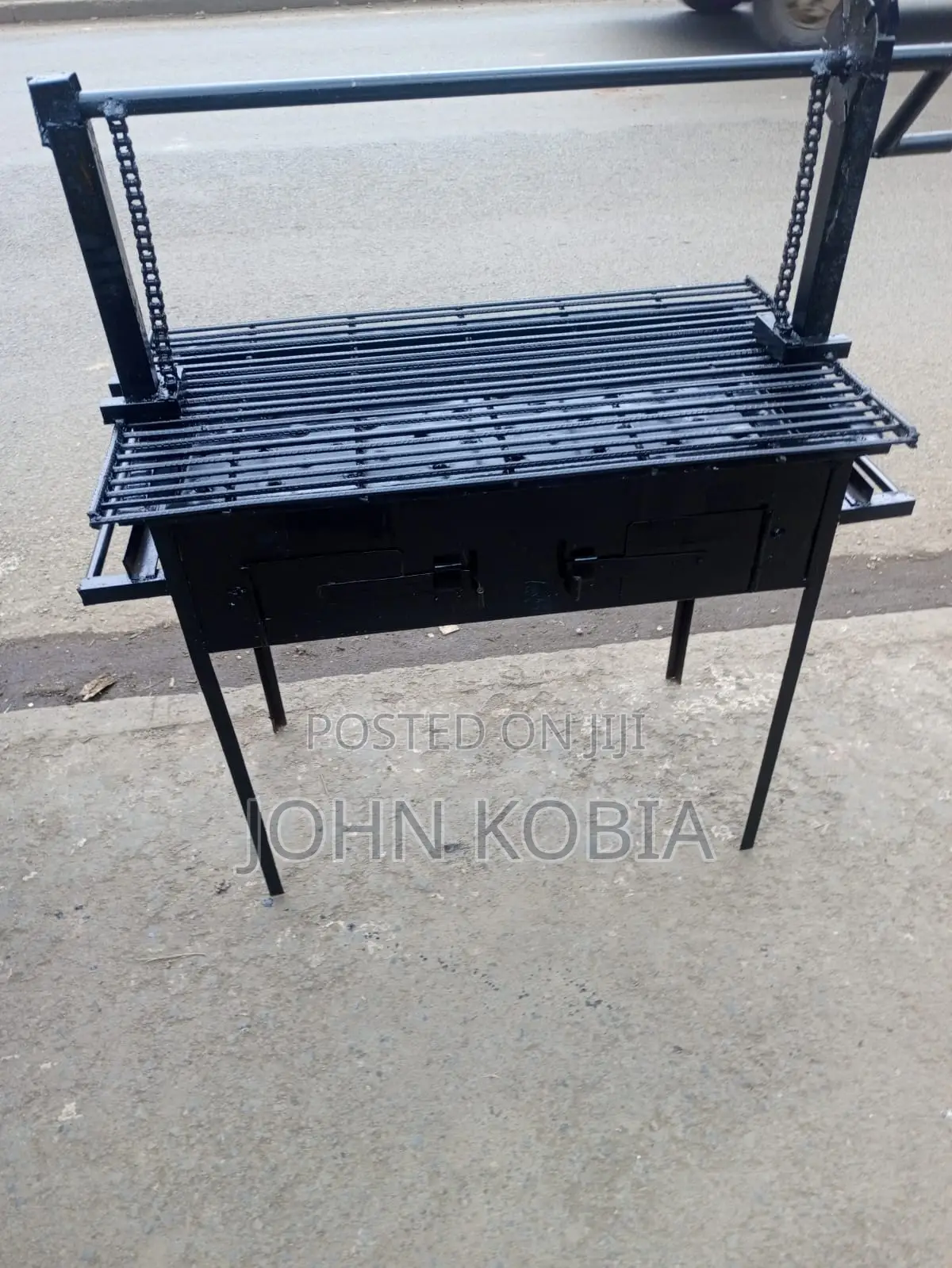 32 Inch Adjustable Height BBQ Grill – Heavy Duty Charcoal Roaster