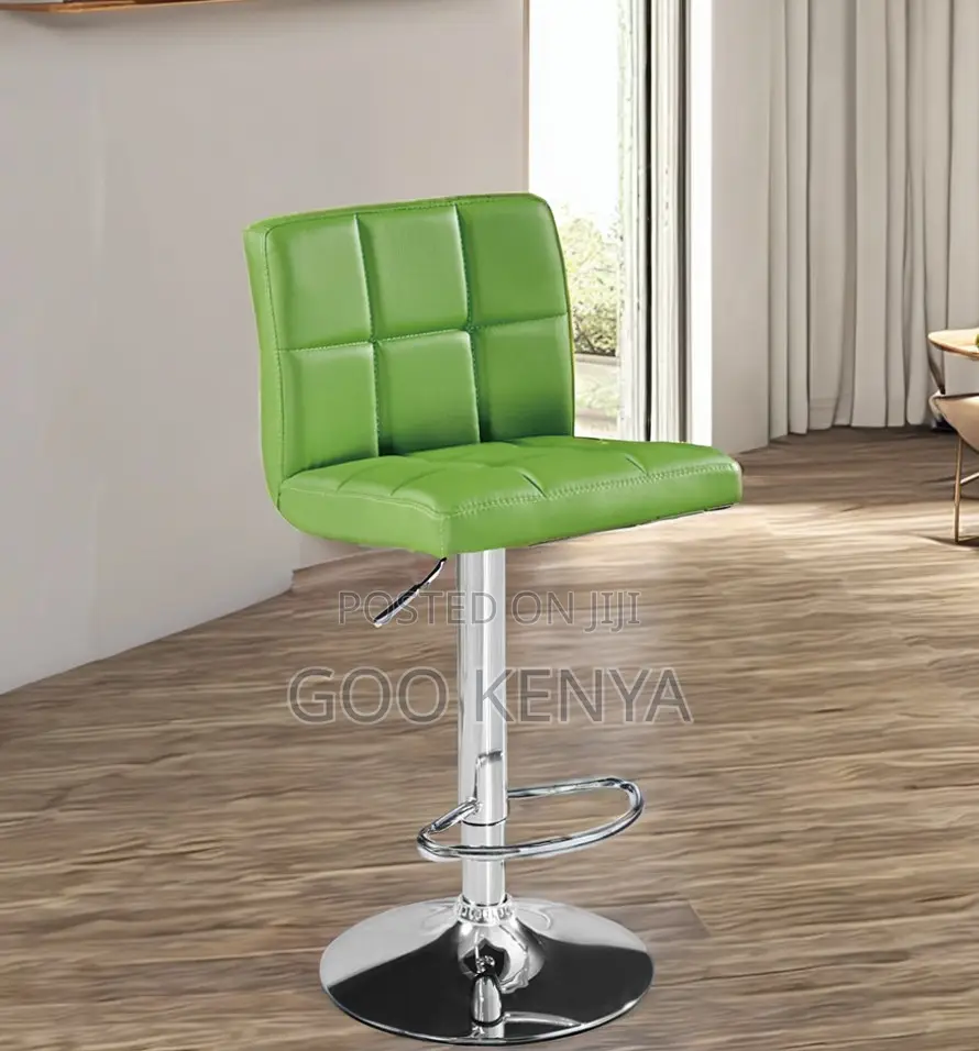 Home Bar Stool; Ergonomic Adjustable Swivel Bar Chair in Black