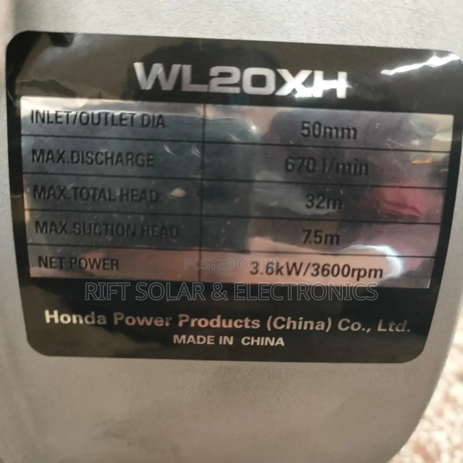 2" Honda Wl20xh Commercial High Performance Petrol Engine Water Pump