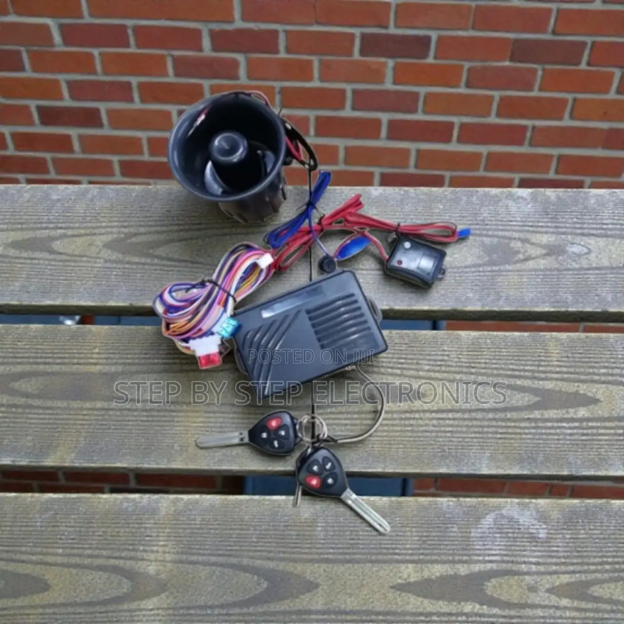 Universal Car Burglar Alarm With Loud Siren, Shock and Door Sensors