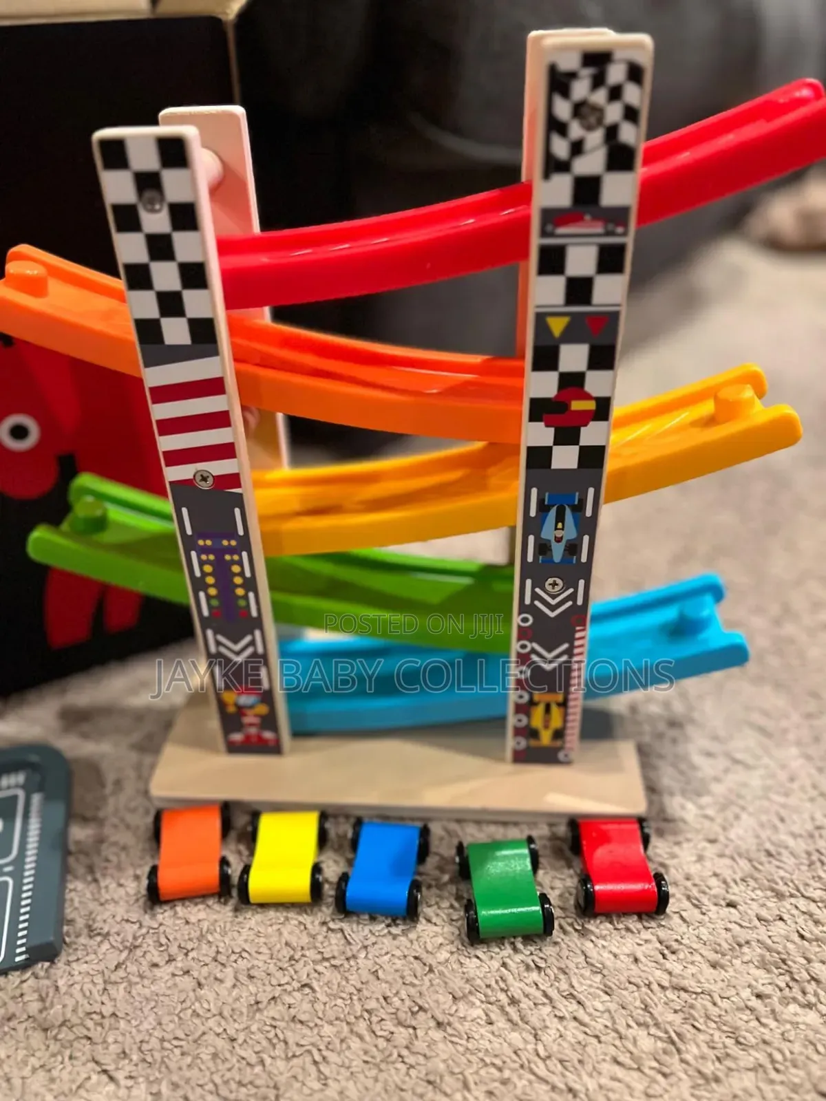 Wooden Car Ramp Racer Toy With 7 Cars – Montessori