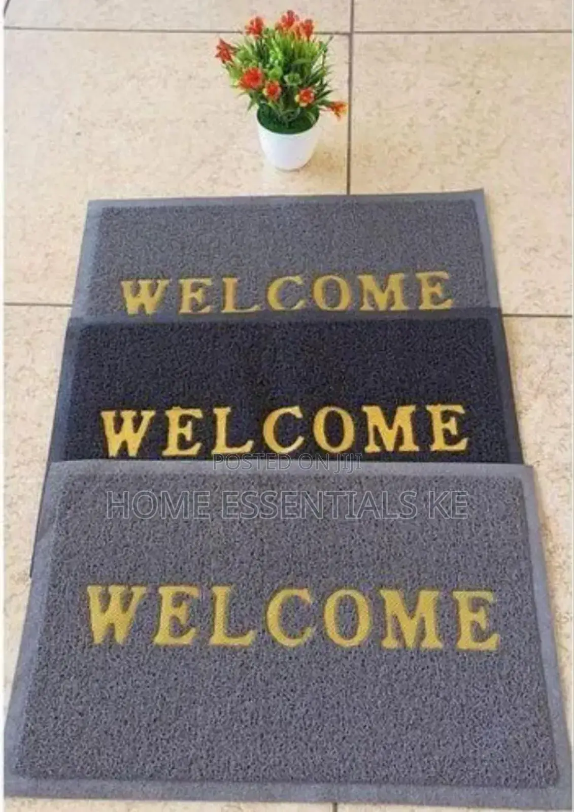40x60cm Welcome Door Step Mat Grey or Black