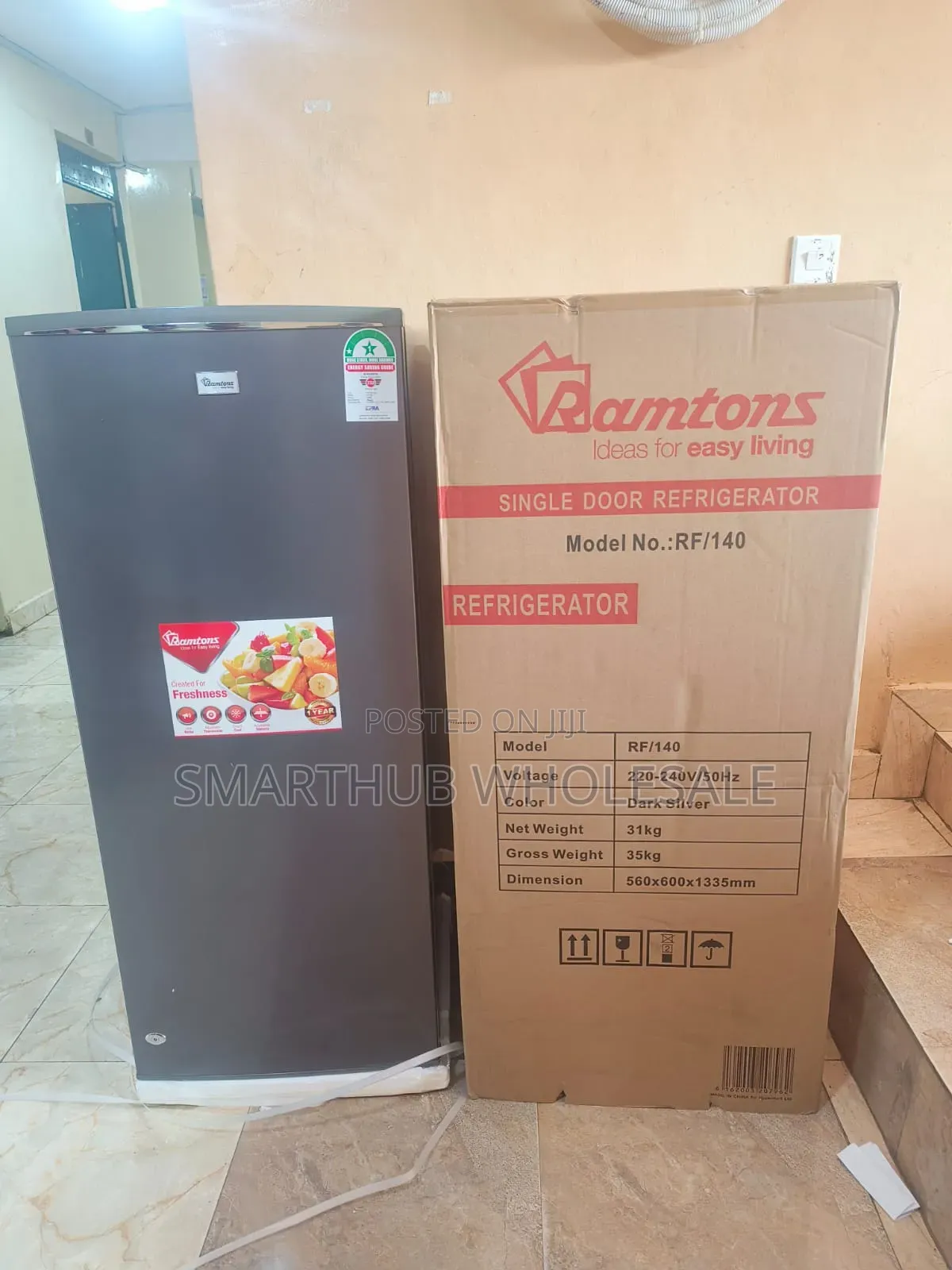 Ramtons Rf/140-Single Door 180lt Fridge-Silver at 31000