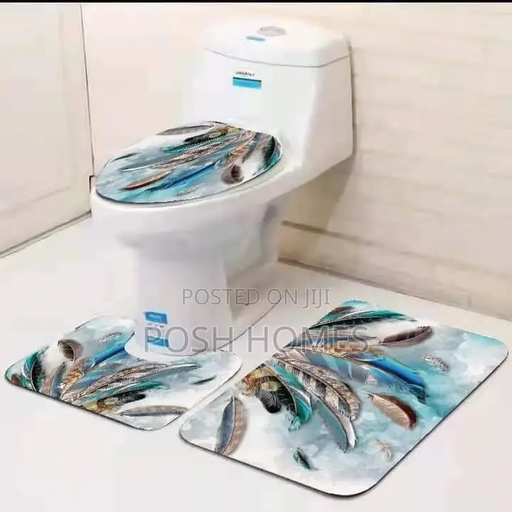 Flowered Quality 3piece Toilet Set