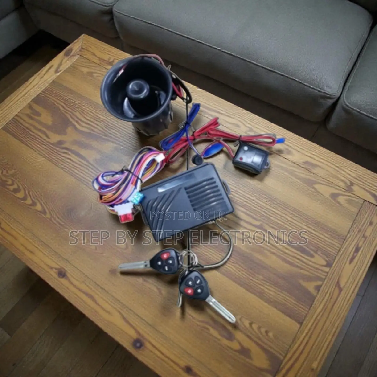 Car Alarm Complete Kit With Remote Flip Keys and Powerful Alarm Siren