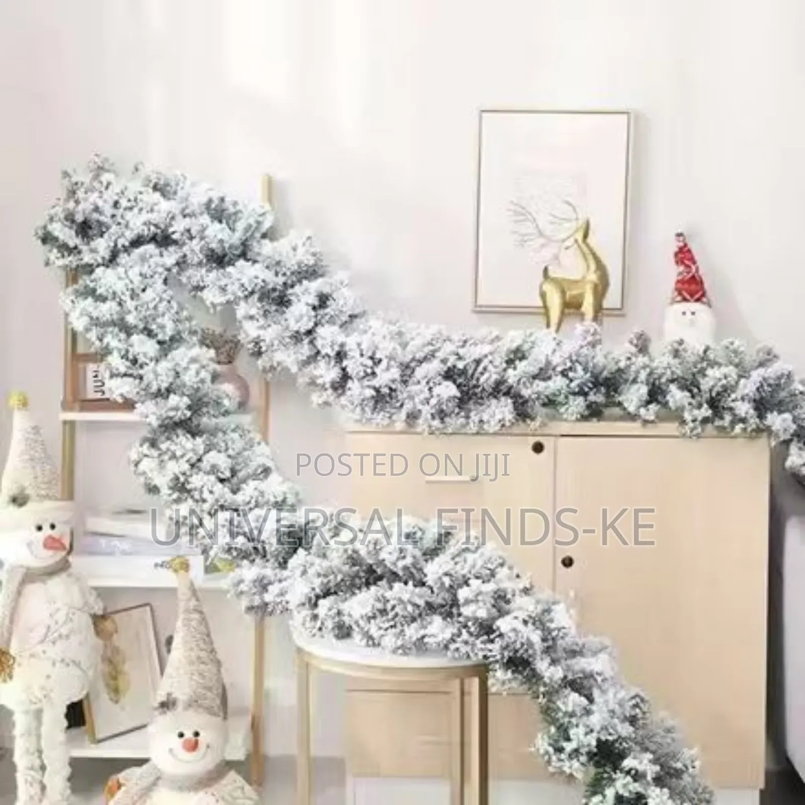 Snow Flocking Christmas Pine Garland of 2.7 Meters