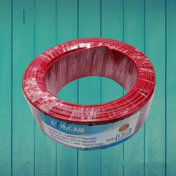 Evin Red 1.5mm 90m PVC Insulated for Indoor Wiring Electrical Cable