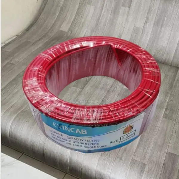 Evin Red 1.5mm 90m Heavy Duty Industrial Use Wiring Electrical Cable