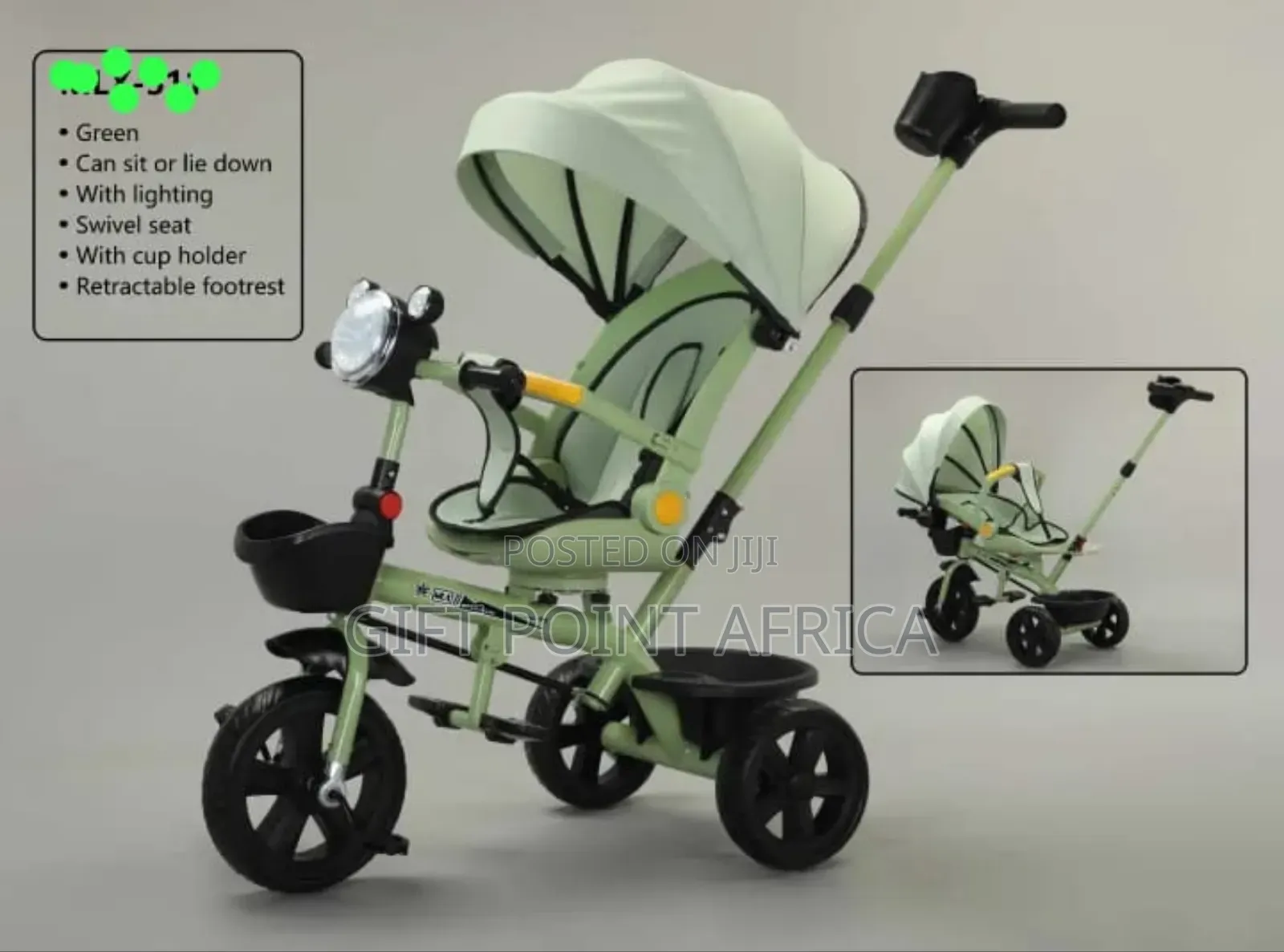 4in1 Baby Stroller Bike Rubber Tire Stroller Rotateable Baby Stroller