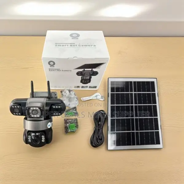 V380 Pro Triple Lens Eyes PTZ Camera Solar Powered 4g Outdoor Security