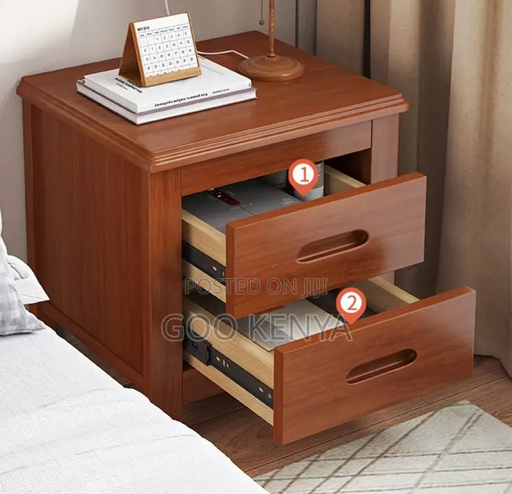 Home Cabinet; Minimalist Solid Wood Bedside Cabinet With File Storage