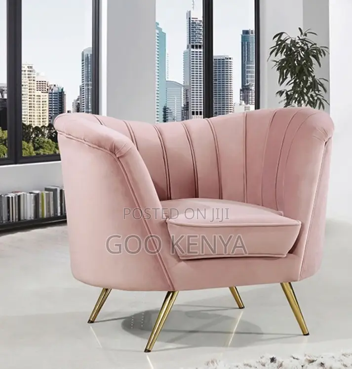 Home Sofa; Modern Pink Velvet 3-Seater Lounge Sofa for Modern Homes