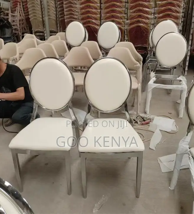 Home Chair; Armless Outdoor Events White Chair With Gold Base for Home