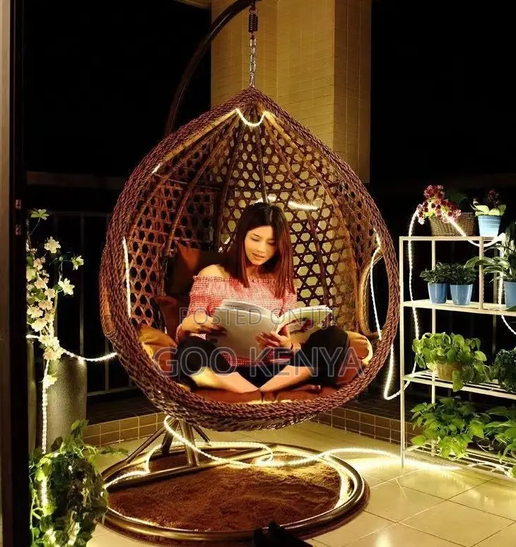 Home Chair; Padded Cushion for Egg-Shaped Hanging Basket Chair