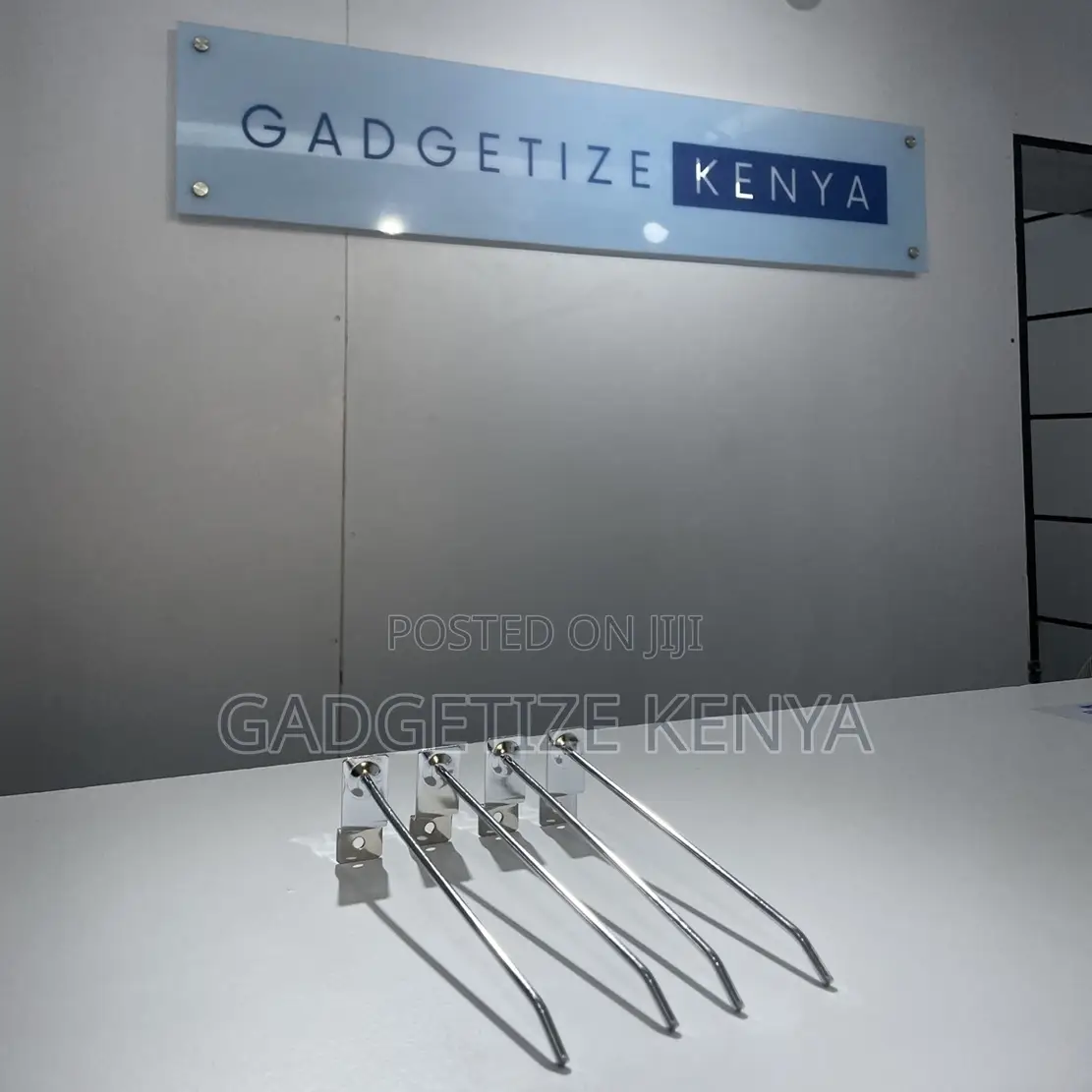 Retail Hanger Display Wall Mount Slatwall Hooks (Silver)