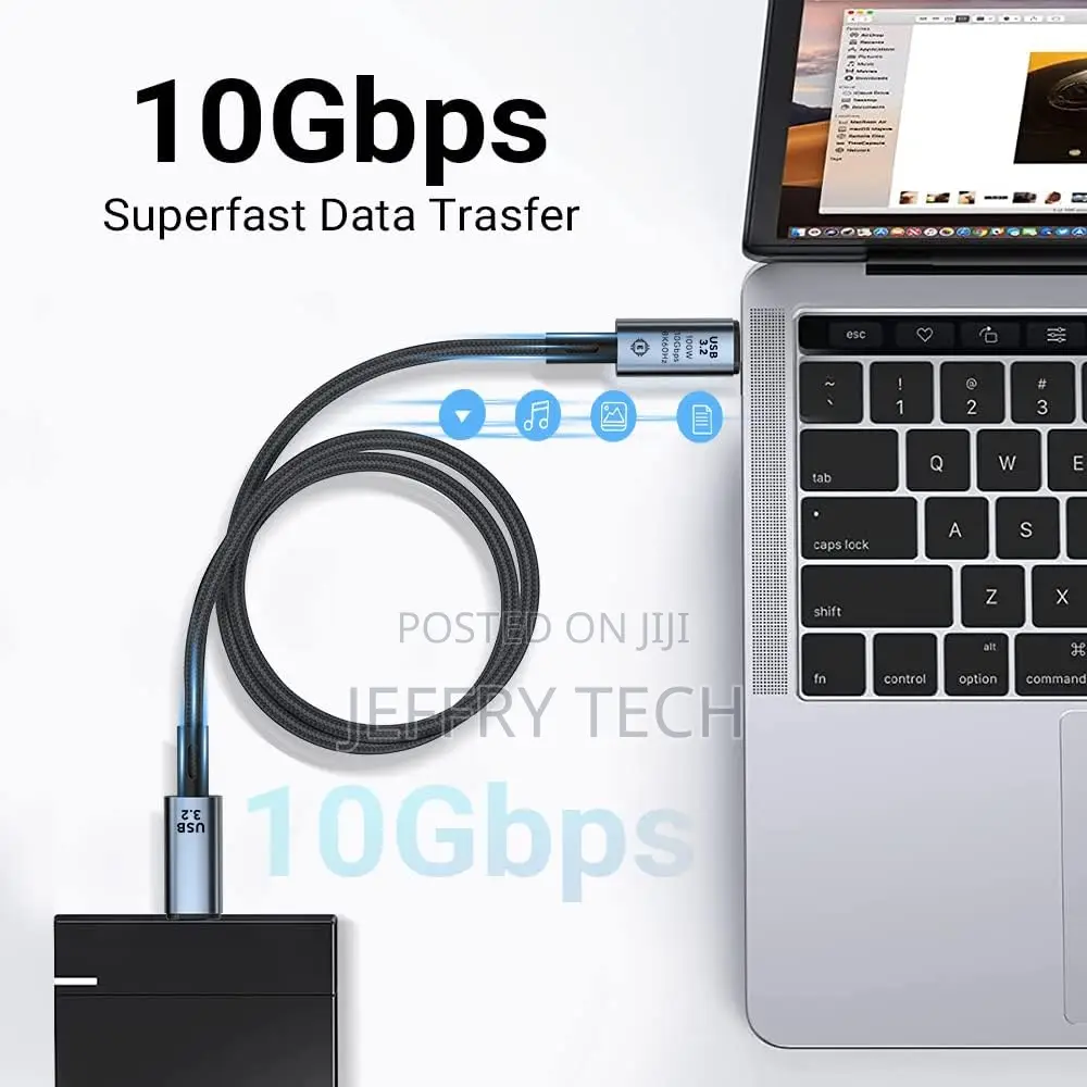 Usb C 3.2 Gen 2 Cable (100w/ 10gbps/ at 60hz), Usb 3.2 Gen 2 Type C 1m