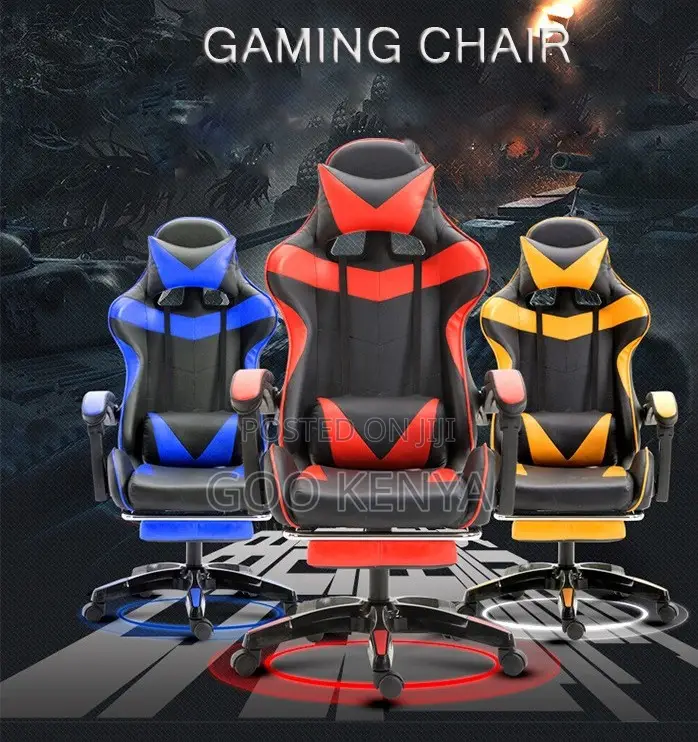 Office Chair; Designer Gamer – Ergonomic Leather Gaming Recliner Chair