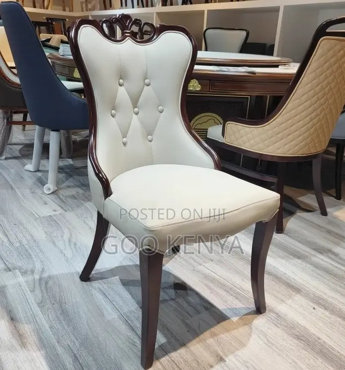 Home Dining Chair;Designer Wood Dining Chair With Soft Leather Cushion