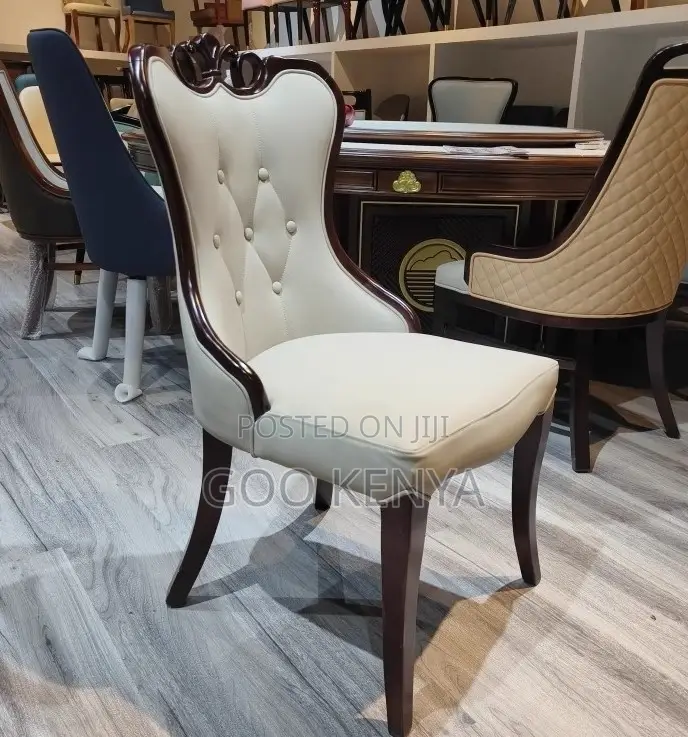 Home Dining Chair;Designer Wood Dining Chair With Soft Leather Cushion