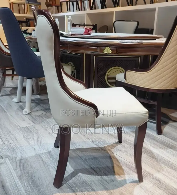 Home Dining Chair;Designer Wood Dining Chair With Soft Leather Cushion