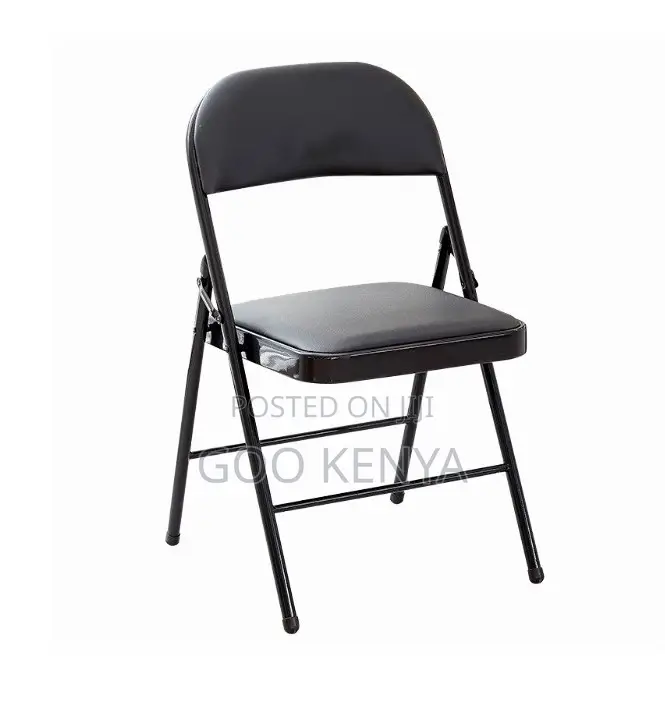 Home Chair; Black Metallic Base Foldable Armless Meeting Chair