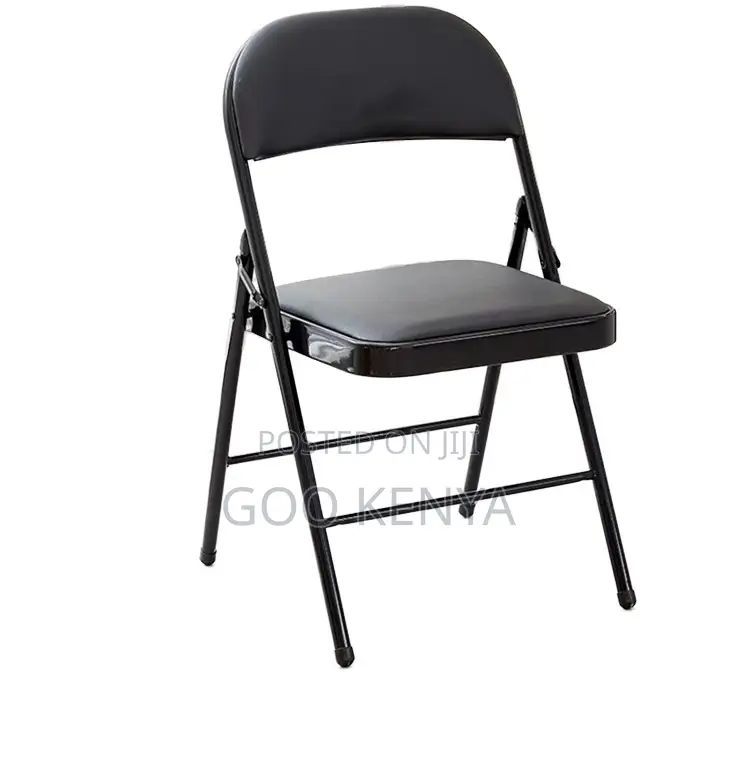 Home Chair; Black Metallic Base Foldable Armless Meeting Chair