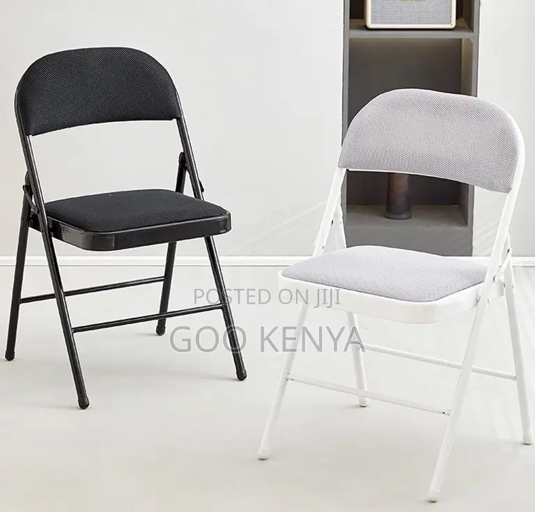 Home Chair; Black Metallic Base Foldable Armless Meeting Chair