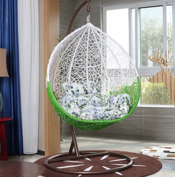 Home Chair; Luxury Wicker Hanging Lounge Chair for Garden Lobby