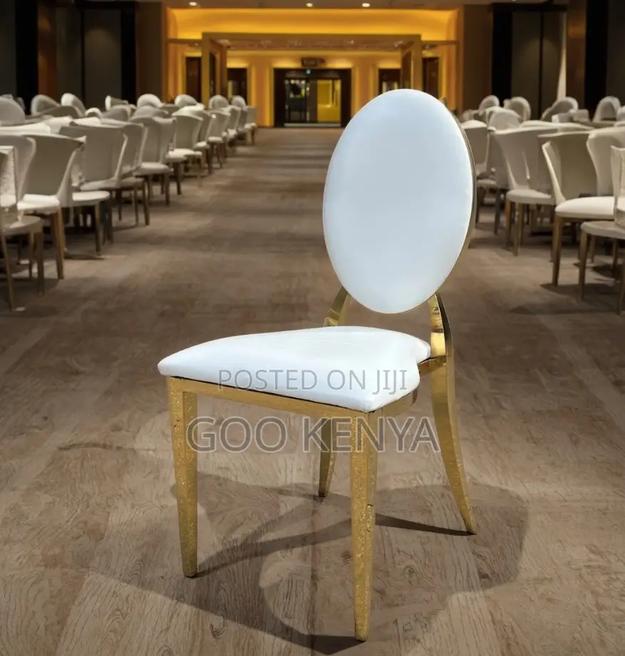 Home Chair; Gold-Frame High-End Stackable Banquet Event Chairs