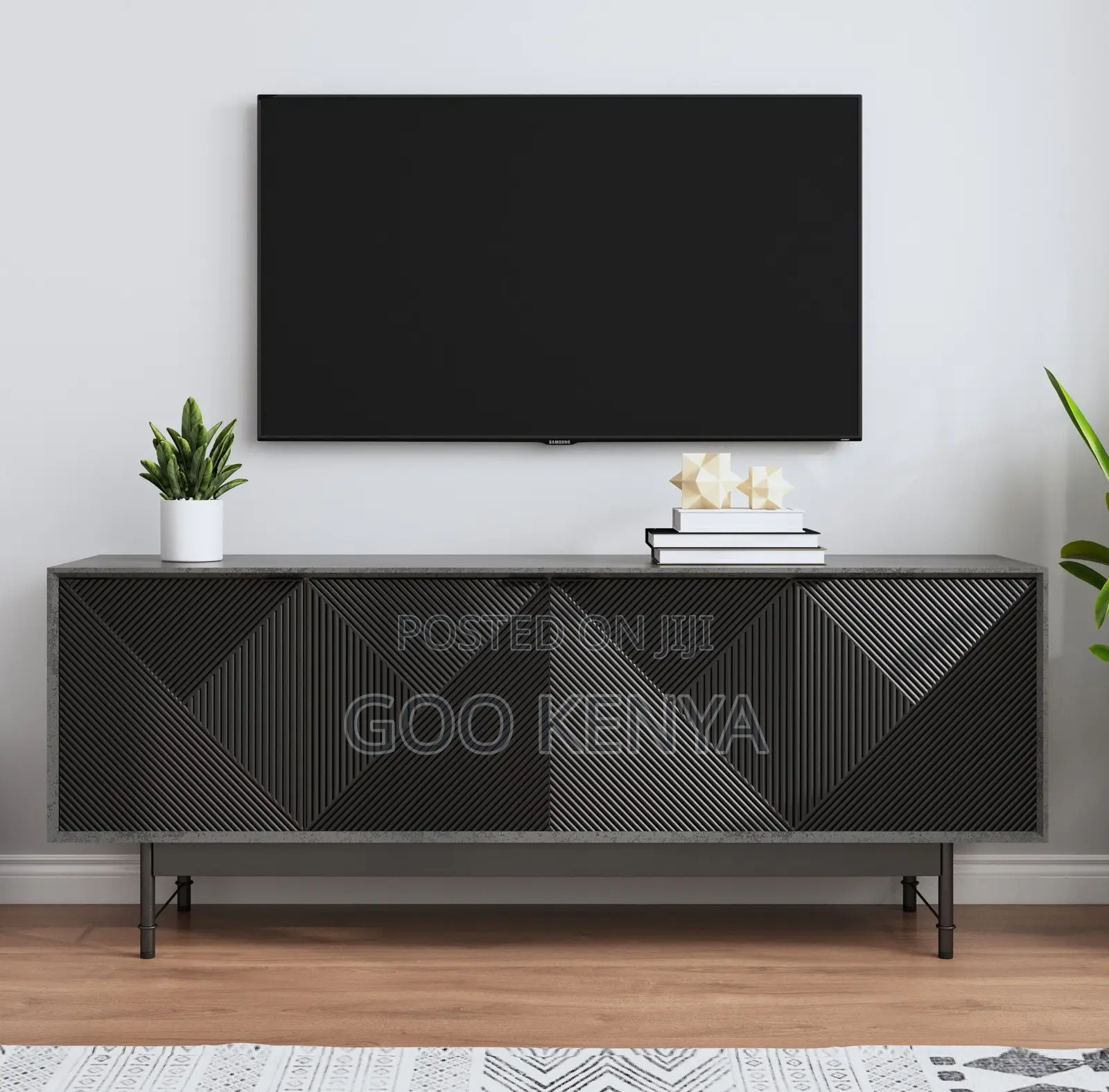 Home Tv Cabinet;High-End Living Room Tv Unit With Modern Line Detail