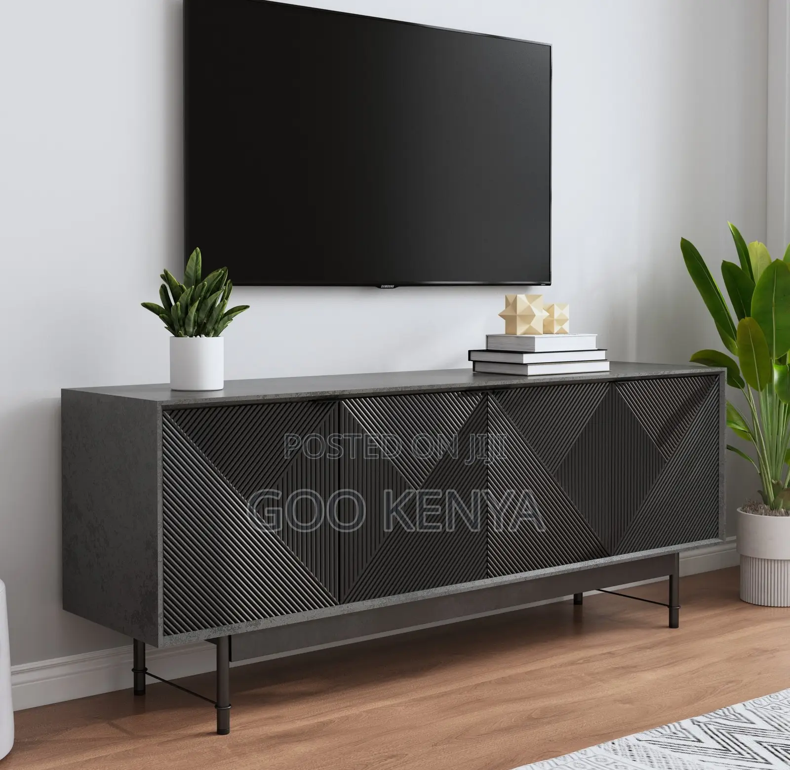 Home Tv Cabinet;High-End Living Room Tv Unit With Modern Line Detail