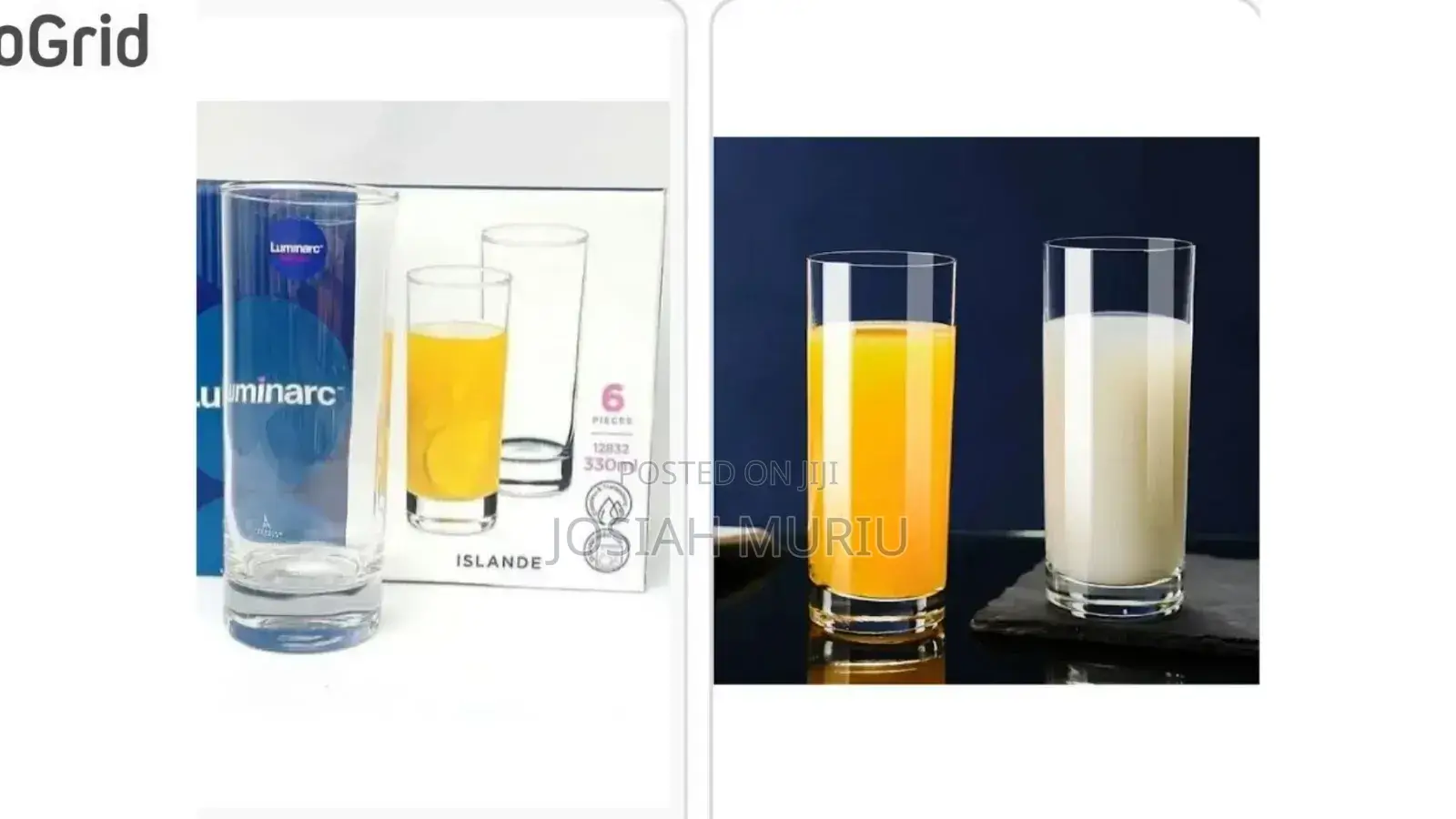 *Set of 6 Luminarc Islande Glass